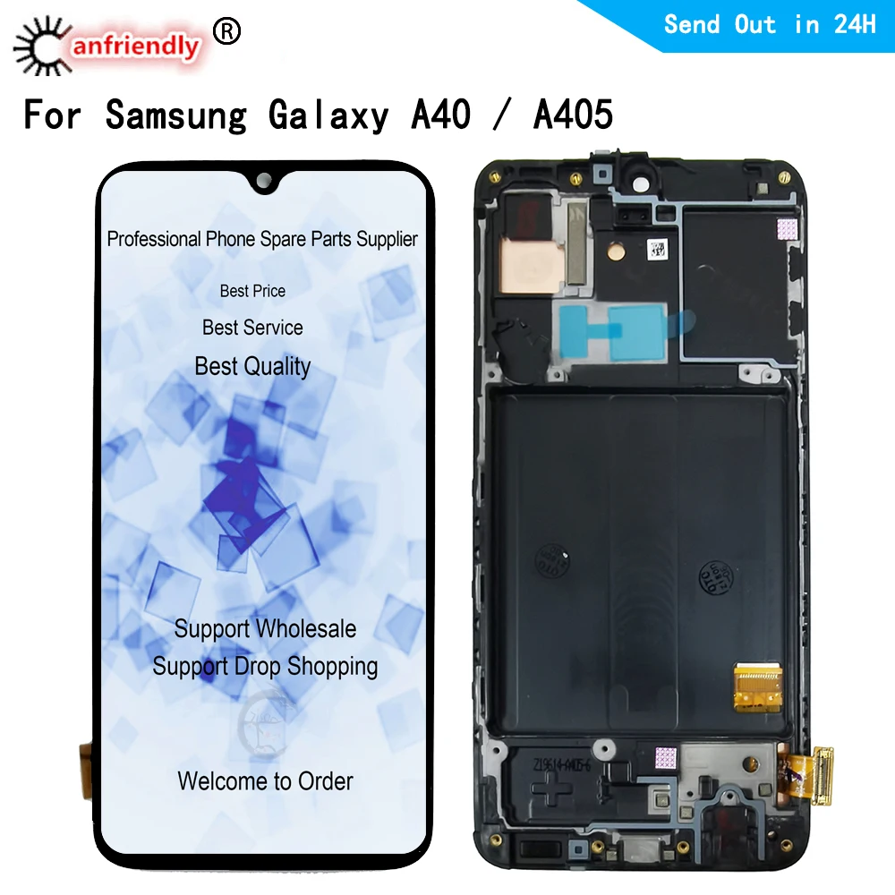

LCD Display For Samsung Galaxy A40 A405 SM-A405FN/DS A405F A405FM LCD display Screen Touch panel Digitizer with frame Assembly