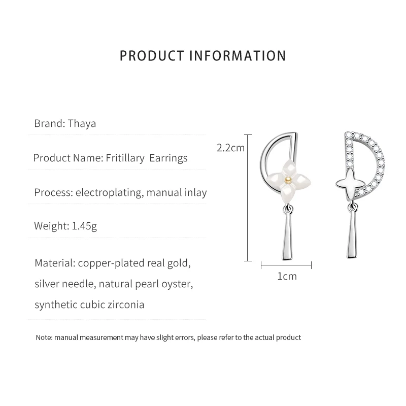 

Thaya Fritillary Flower Earring Fashion Charming Crystal Zircon Stud Ear For Women 2020 Earrings Jewelry Fine Jewelry Gift