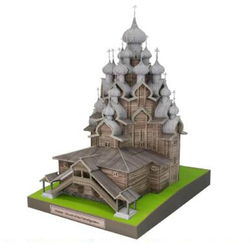 3D бумажная модель Россия христианская трансфигурация церковь всемирно