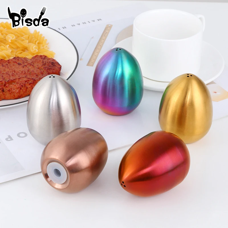 Банки из нержавеющей стали для соли и специй шейкер перца в форме яйца контейнер