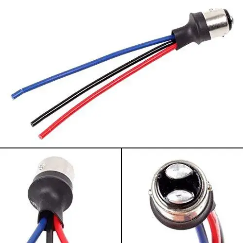 

2Pcs 1157 Male Head Extension Connector Plug Socket with Wire Harness Heavy Duty Adapter
