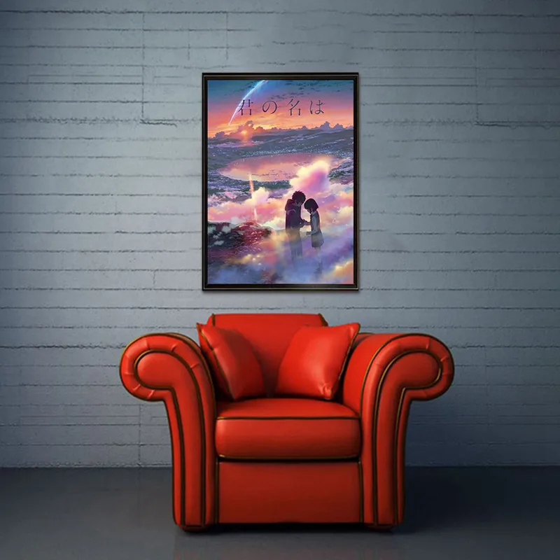 

Manga Film Poster Anime Movie Prints Your Name Poster Kimi No Na Wa Wall Art Pictures 30*42cm Cartoon Coated Paper Painting
