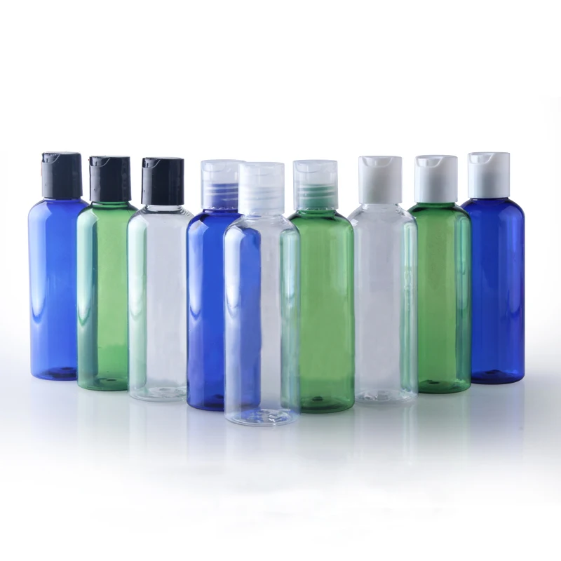 

50pcs Disk Top Cap Shampoo Bottle Empty Cosmetic Packaging Containers Refillable PET Lotion Emulsion Tube Travel Bottles 100ml