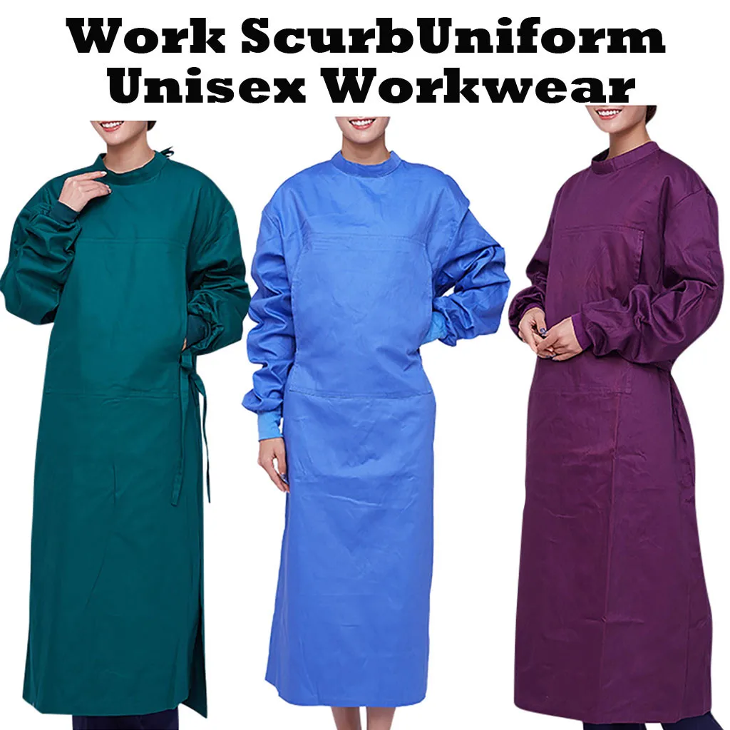 

Operating gown men and women long sleeve white coat room hand-washing gown doctor take isolation clothing Beauty Salon Workwear