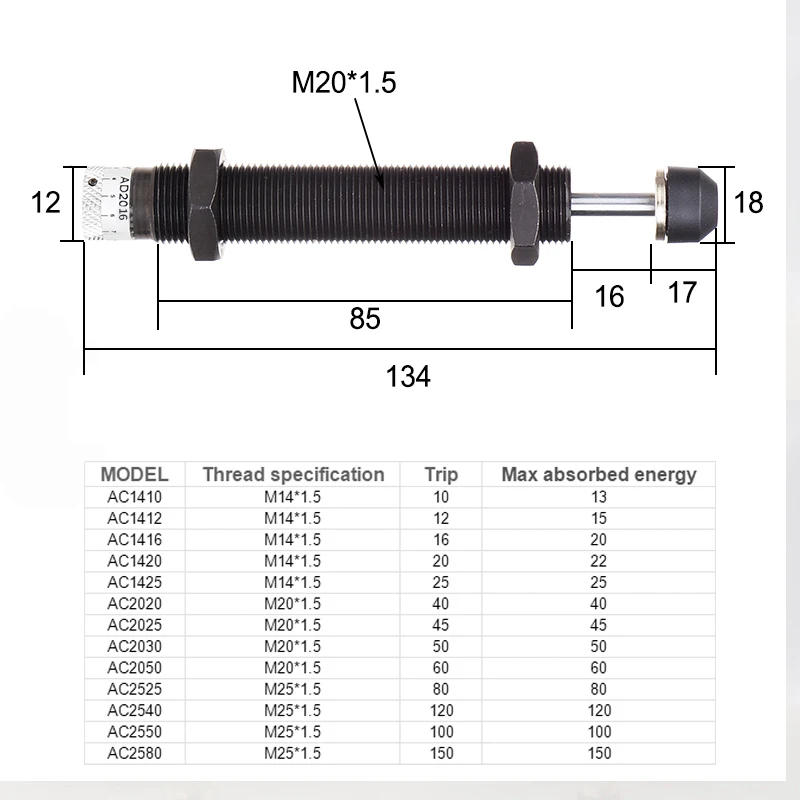 1 шт. фрикционный амортизатор RB0806 RBC1007 1412 5 пневматический гидравлический
