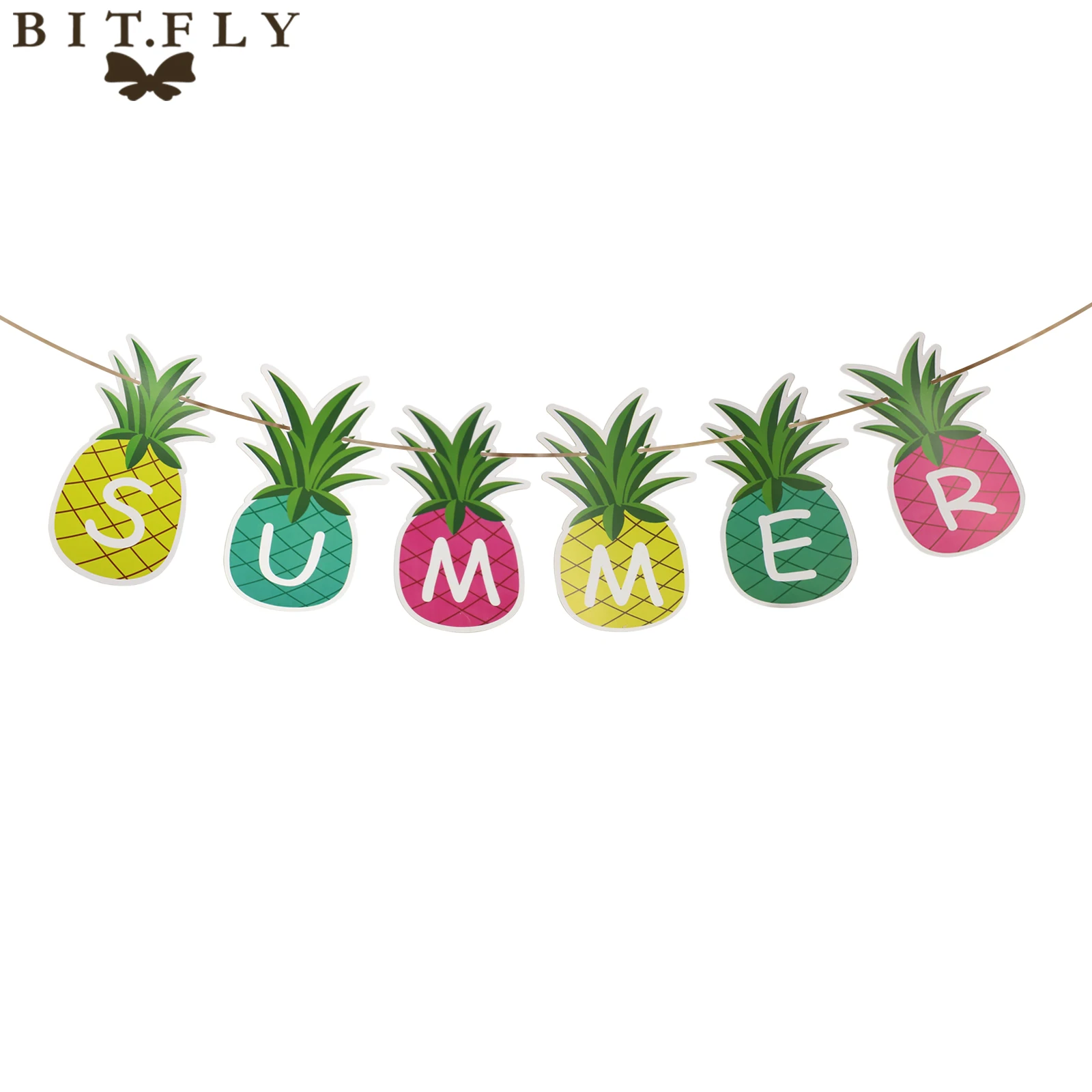 Гавайские ананасы летние алфавиты полотняные флаги гирлянды на день рождения