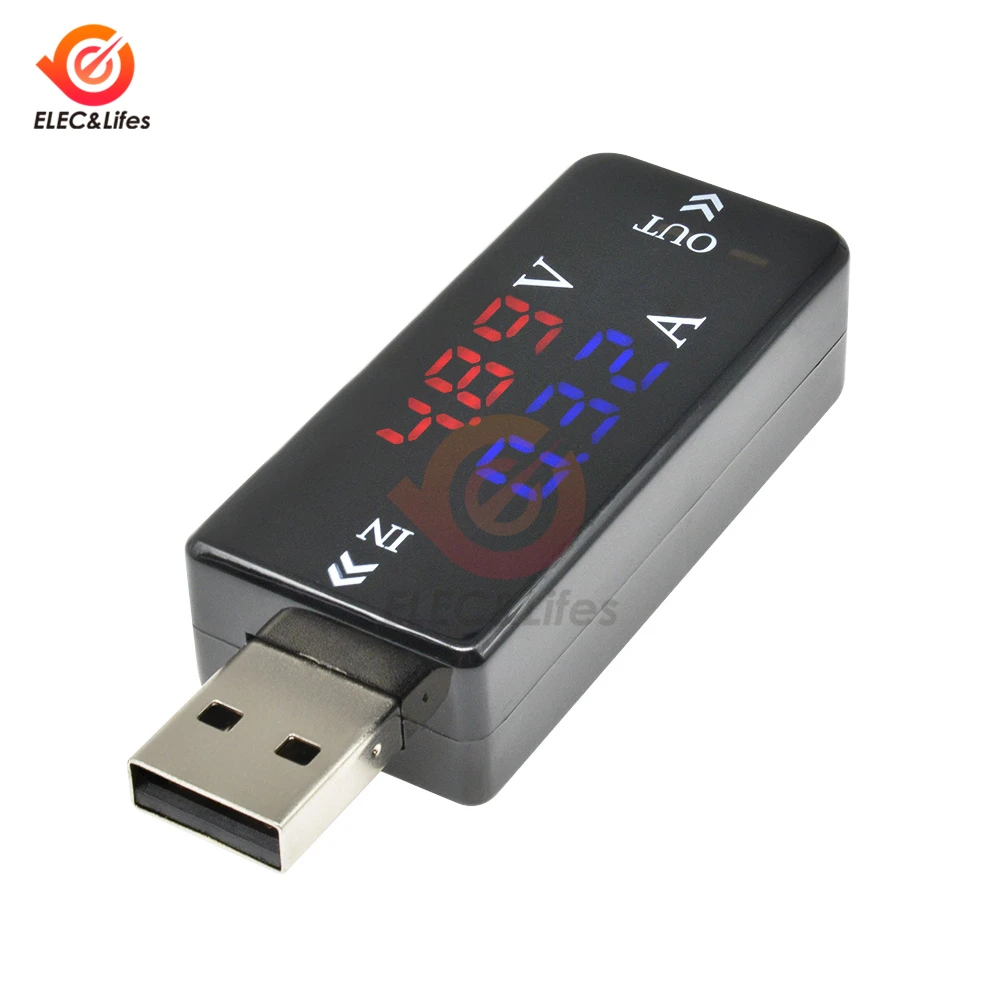 DC 5 в 12 В 3A USB электронный ЖК-цифровой вольтметр Амперметр Красный Синий двойной дисплей Автомобильный USB тестер зарядное устройство ток напряжение Детектор