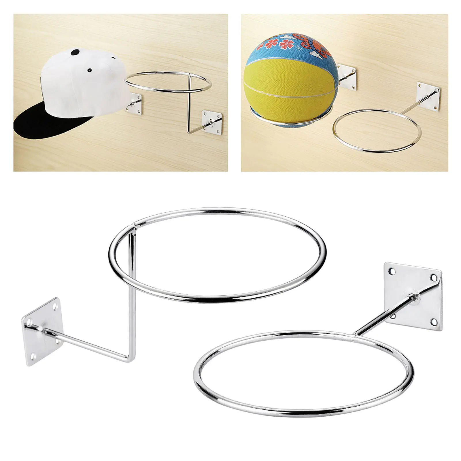 

Wall Mounted Basketball Soccer Volleyball Sports Ball Holders Display Hat Rack Storage Organizer Shelves Bracket