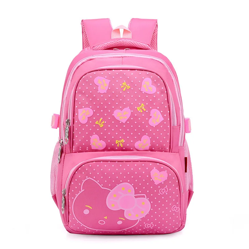 Girl Pink Bow Beautiful School Bag High Quality Nylon Waterproof Backpack Cute Girls Schoolbags Backpacks Mochila Escolar