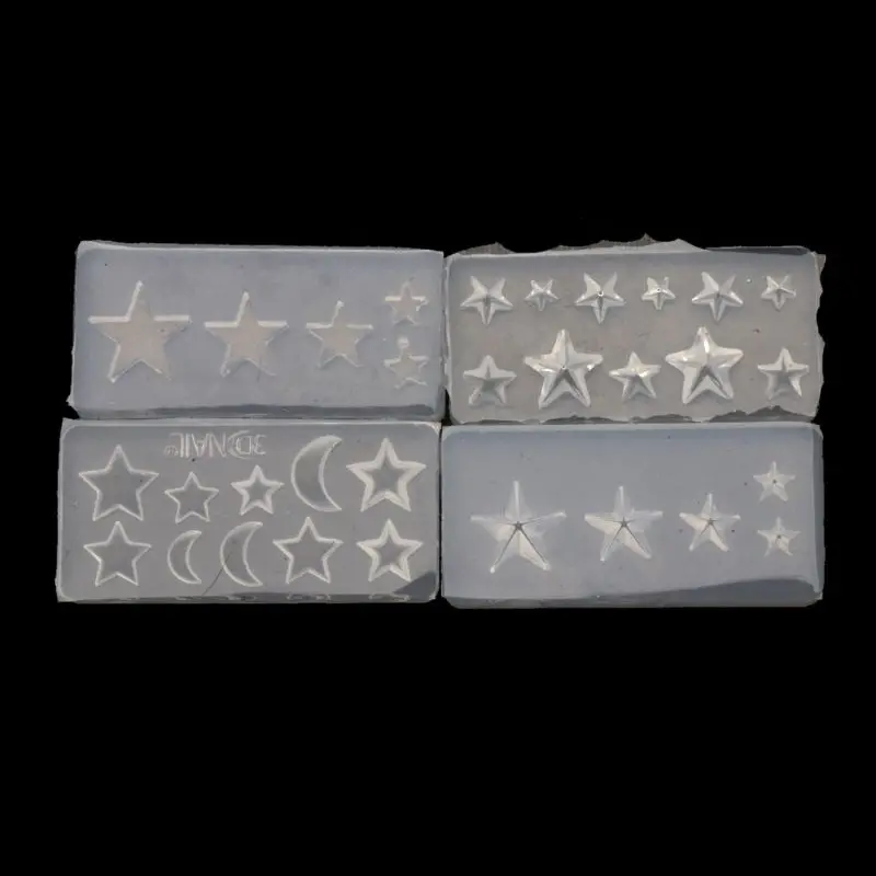 

4Pcs Moon Star Nail Art Silicone Mold Template Mould Kit Resin Jewelry Mold Kit