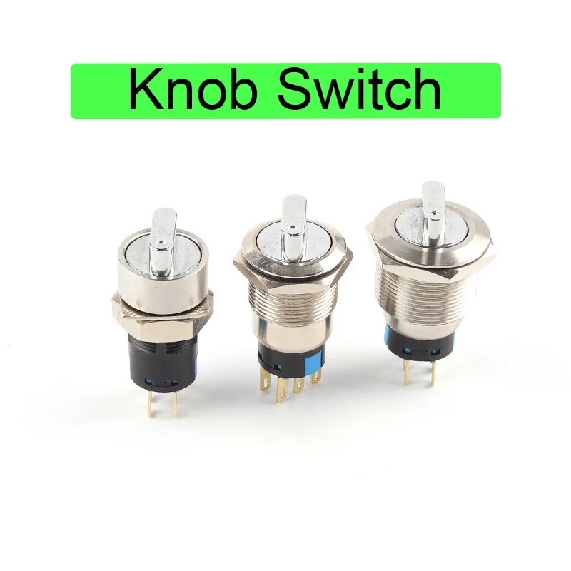 

1PCS 16/19/22mm Self-Locking Self-Reset Waterproof Metal Knob Switch 2/3 Positions 3/6 Pin Power Button Switch Rotary Switch