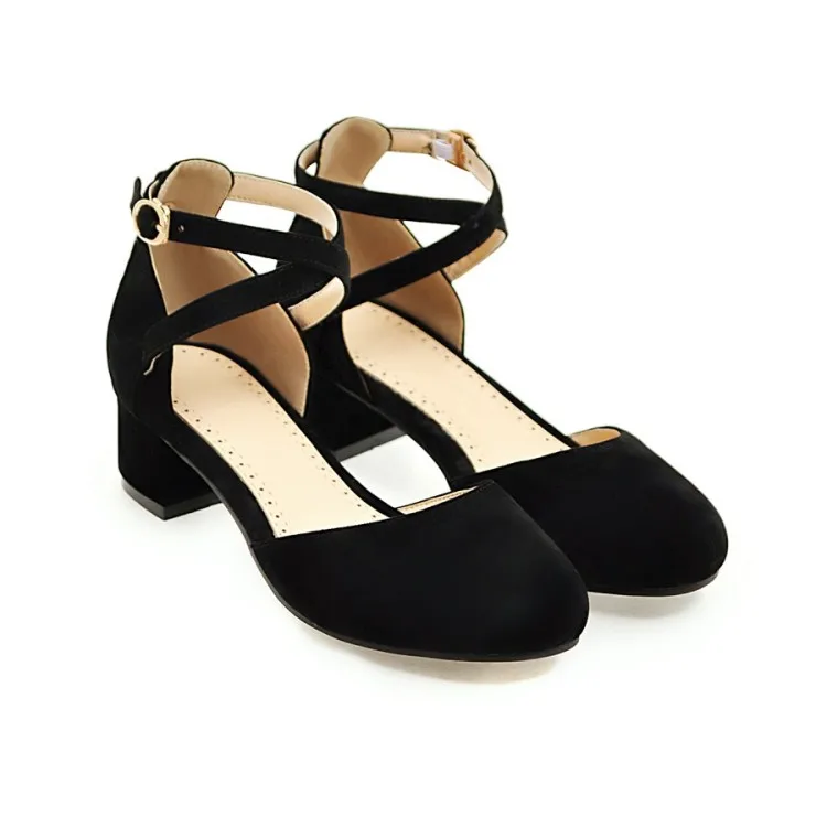 Сандалии Baotou женские на высоком каблуке босоножки пуговицах обувь большие