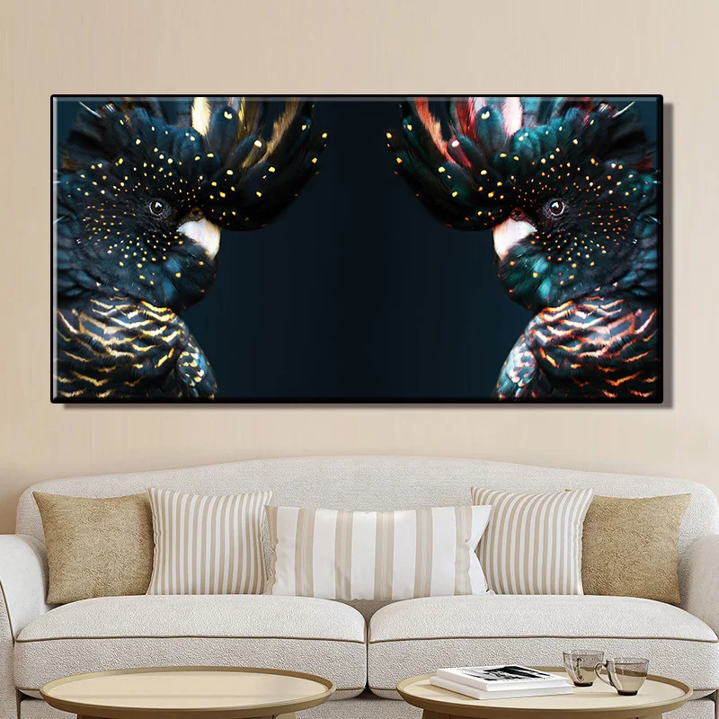 Картина на холсте для гостиной HD Цвет пара Какаду животное постер креативность
