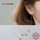 Женские Висячие серьги La Monada, серебряные серьги с двумя бусинами из стерлингового серебра 925 пробы, ювелирные украшения для женщин, Висячие корейские серьги