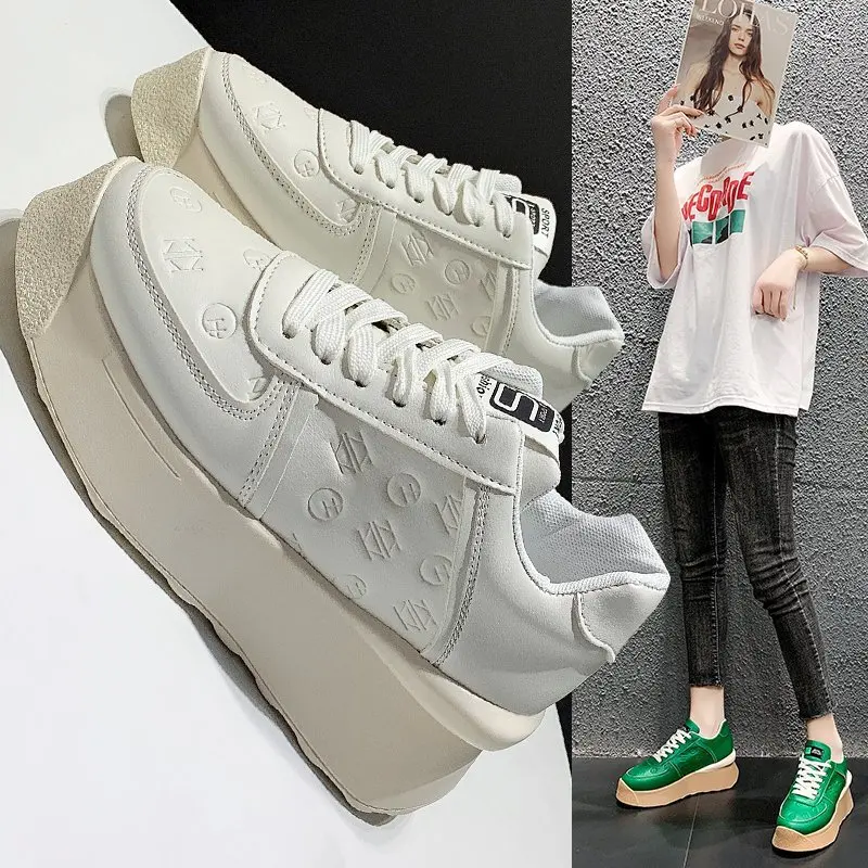 

Casual Women's Shoes 2021 Spring Autumn Style Shallow Mouth Lace-up Comfortable Platform Shoes Ladies Running Sneakers Footware