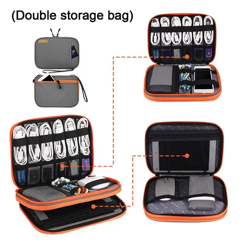 

Electronics Accessories Organizer Bag Multi-Size Portable Travel For Mobile Power Bank Powerbank Headset Data Cable Storage Bag
