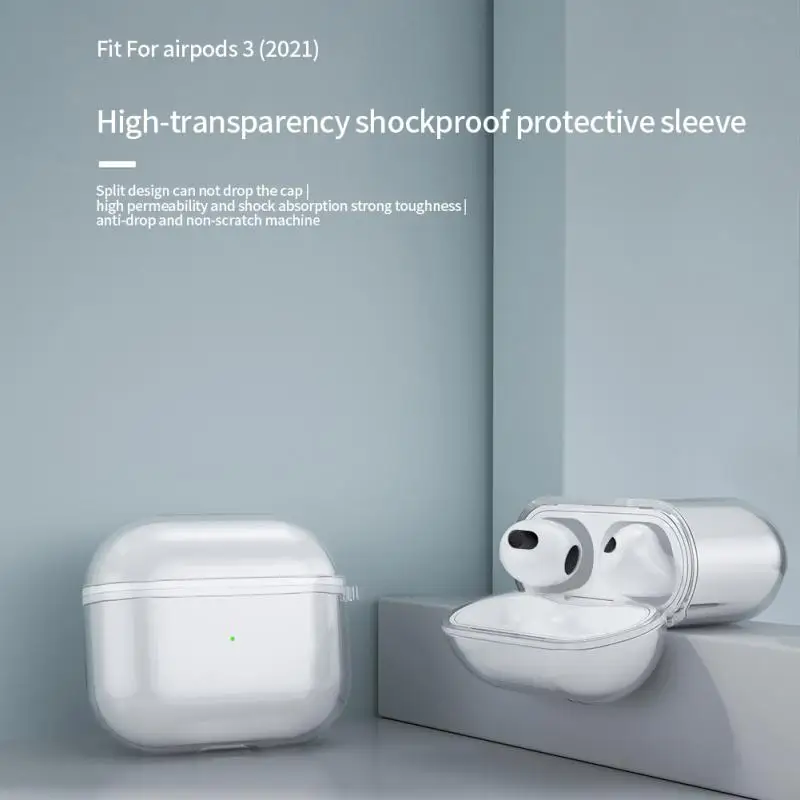 Новый прозрачный чехол для наушников Apple AirPods 3 силиконовый защитный Airpods