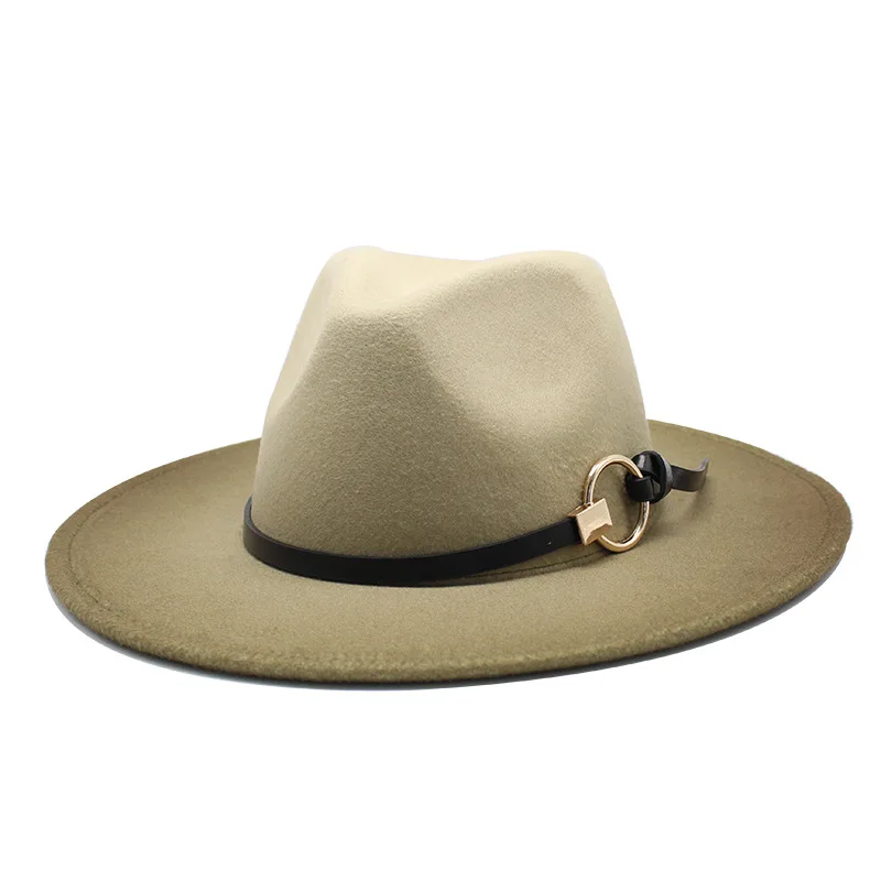 Зимние фетровые шляпы повседневные мужские и женские Кожаные Замшевые с ремнем