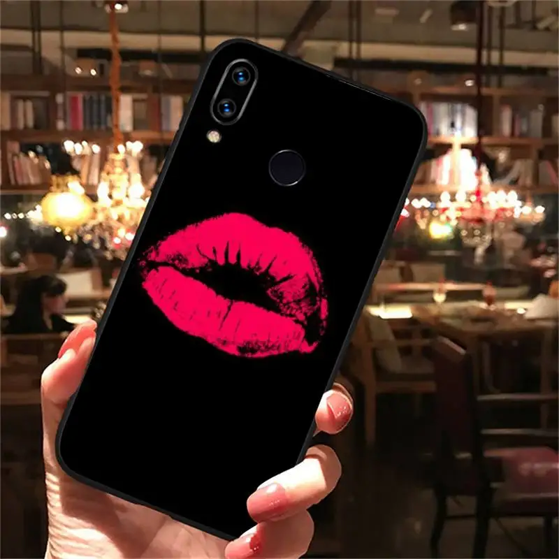 

LUXURY Sexy Lip print WOMEN girl Phone Case For Xiaomi Redmi note Mi Huawei honor P smart 8 9 10 S T 20 30 40 lite Pro x