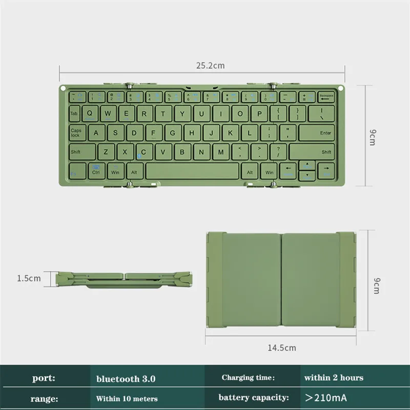 

3-folding Bluetooth Keyboard for Apple and Huawei Tablets,Which Can Be Connected To Mobile Phones,Wireless External Laptops