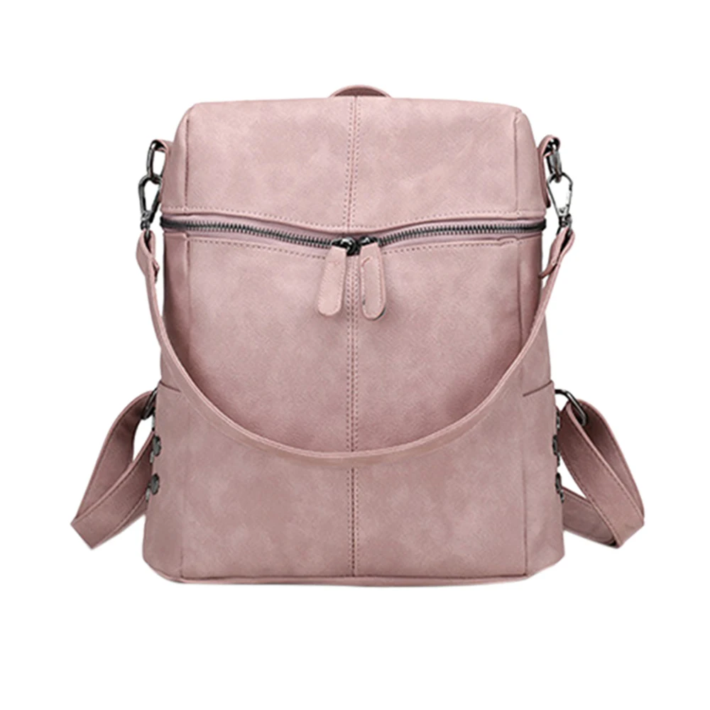 pink Женская сумка с защитой от краж, Классическая однотонная сумка из искусственной кожи, модная сумка через плечо, Mochila Feminina, Прямая поставка - Цвет: pink