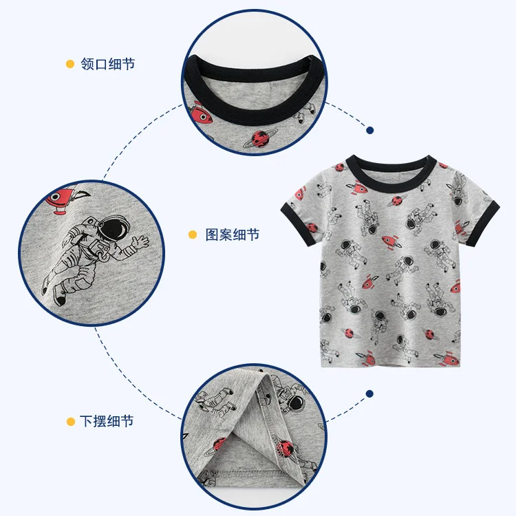 

JFUNCY Summer Cotton Children's Clothing T-Shirt New Fashion Cartoon Printing Short Sleeve T-Shirts 2021 Boy Child T-Shirt Tops