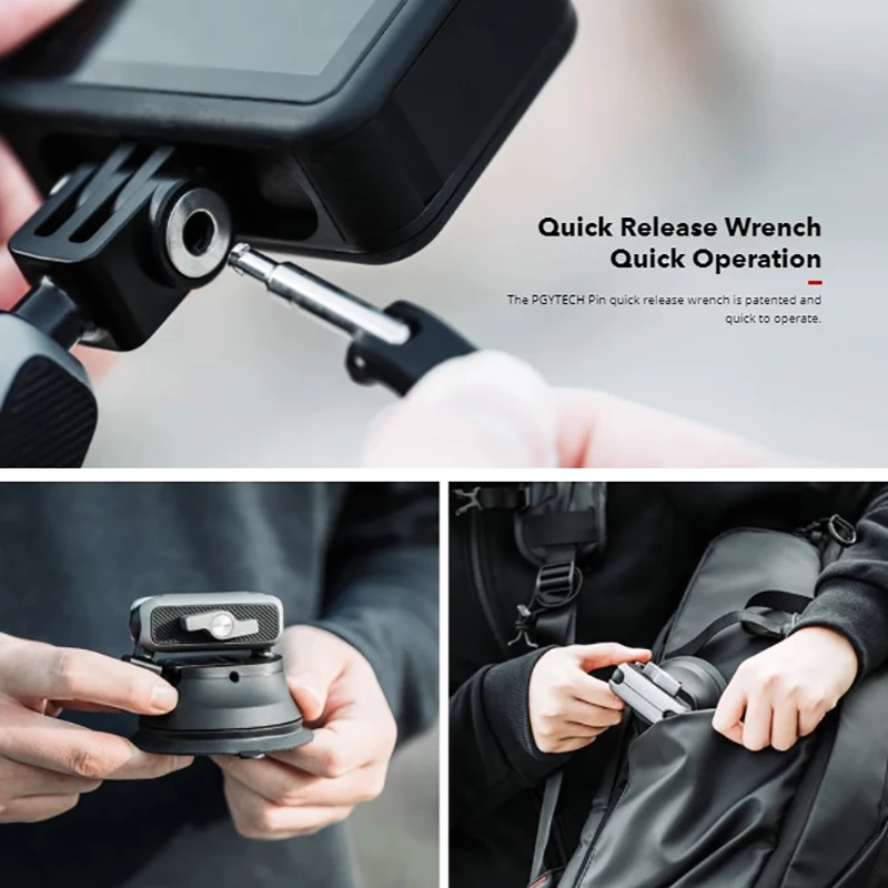PGYTECH Suction cup for glass action cameras Mount Holder Universal 1/4 Inch Adapter Bracket insta360 dji 2 accessories | Электроника
