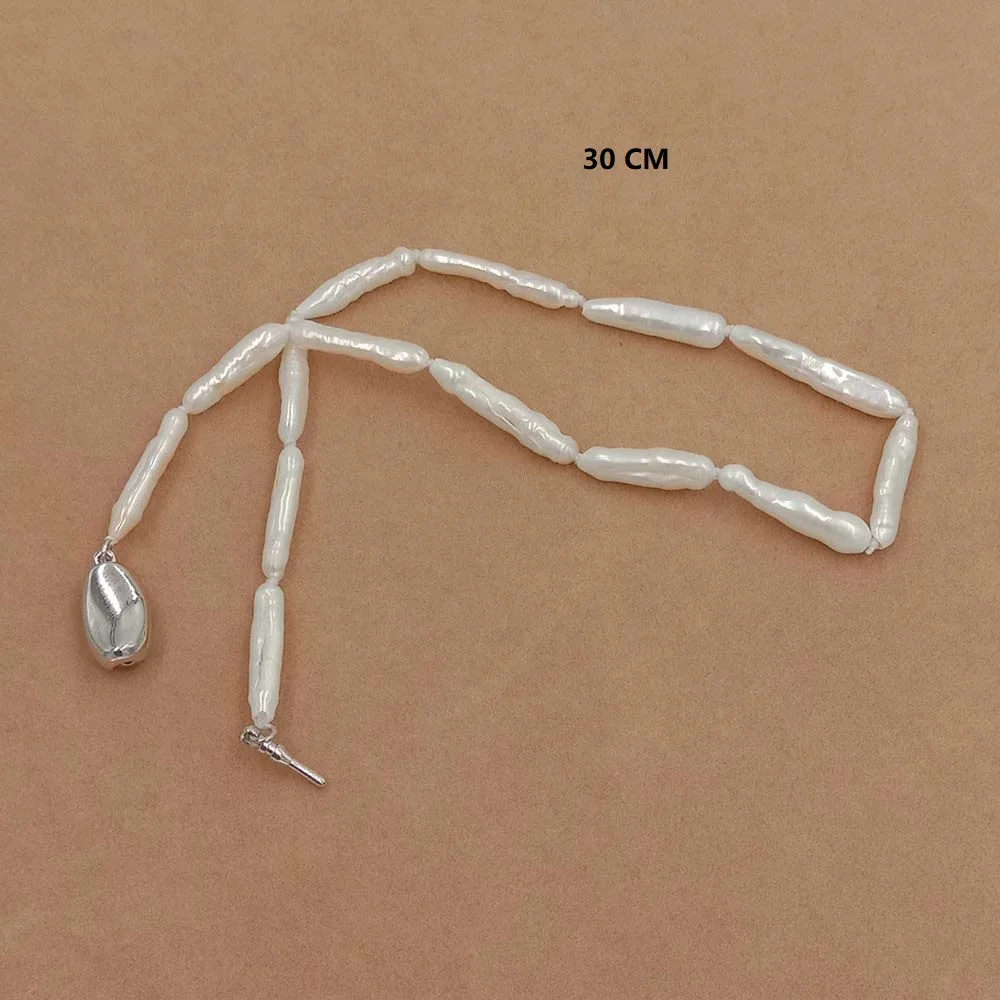 30 см BIWA жемчужное ожерелье, натуральный пресноводный жемчуг NECKLACE-15-30MM мини BIWA барокко Жемчуг