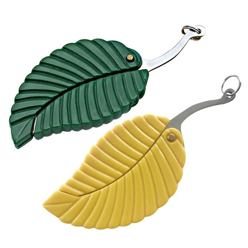 

Leaf Demolition Express Knife Keychain Pendant Simple Personality Car Chain Lock Keyring Ring Portable Unboxing Gadgets