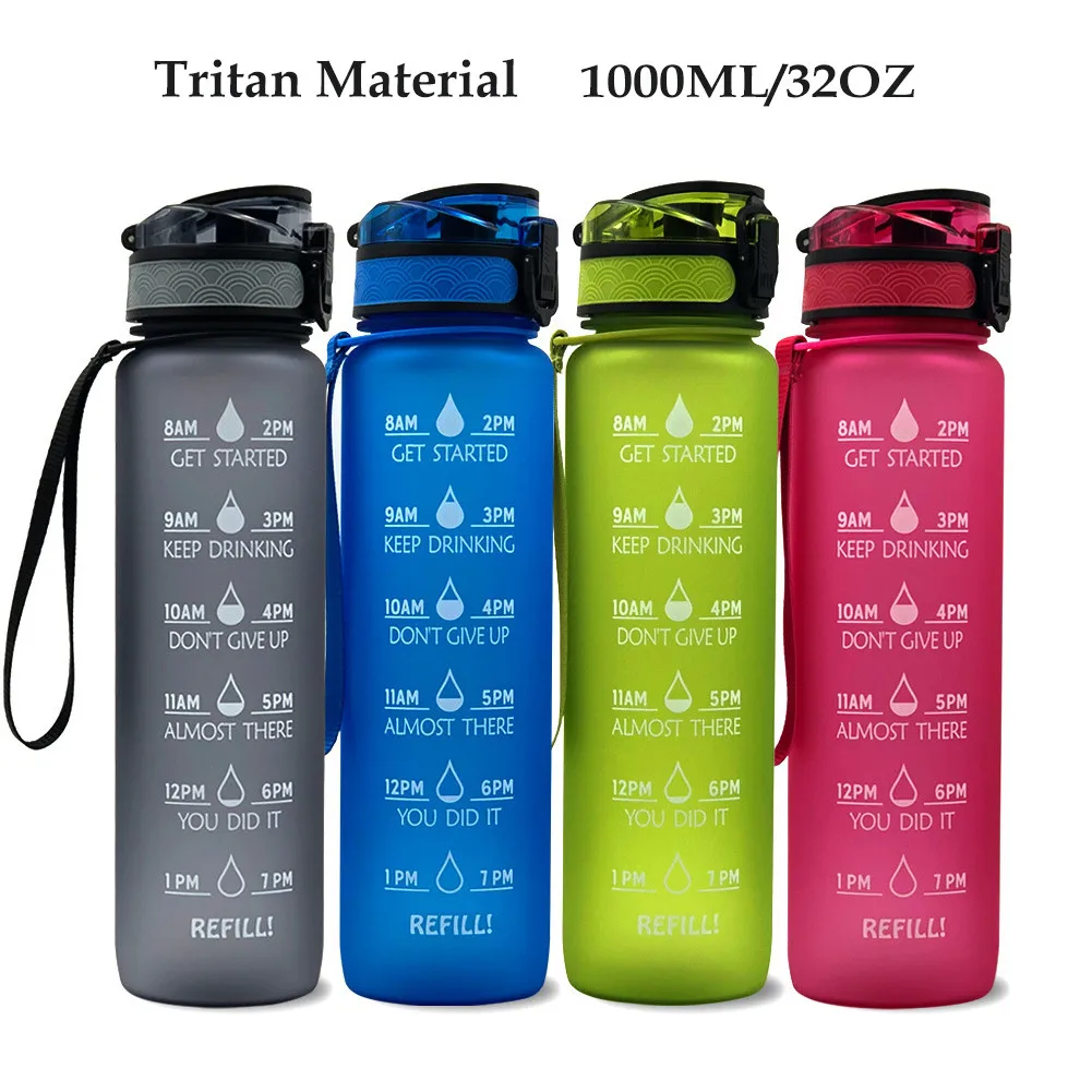 

Water Bottles 900/1000ML Shaker Leakproof Outdoor Sport Direct Drinking My Bottle Tritan Plastic Eco-Friendly Drinkware BPA Free