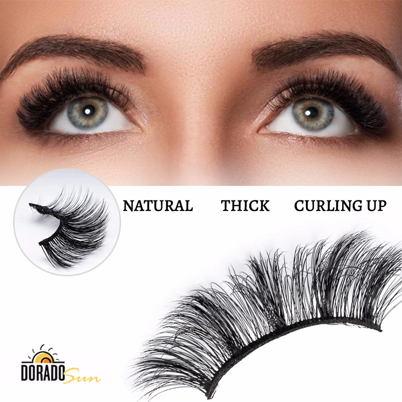 DORADOSUN Мягкие 3D Натуральные Искусственные норковые полные полосы мягкие ресницы 5