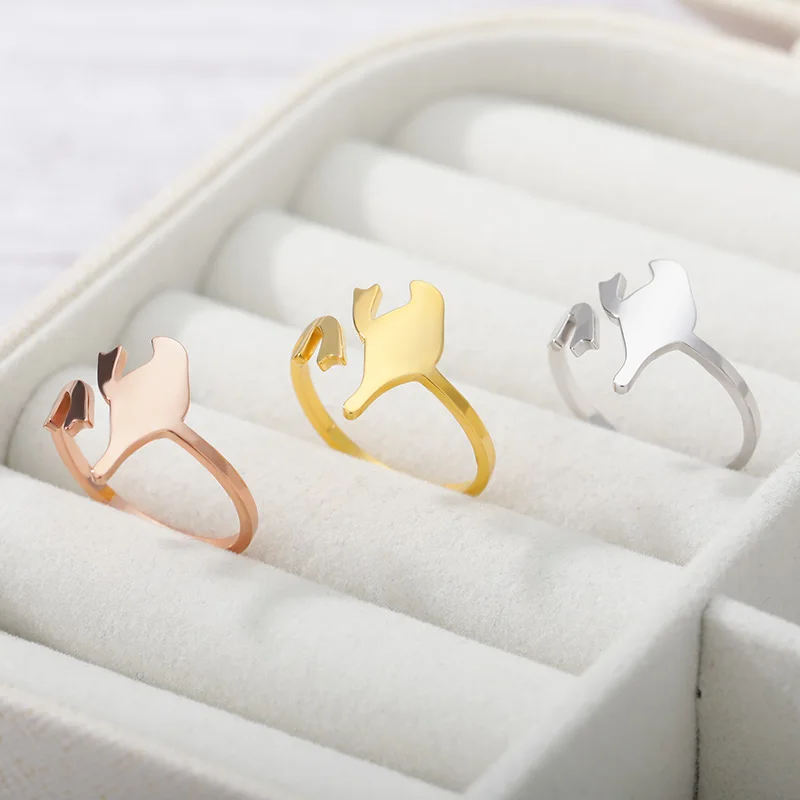 

Stainless Steel Jewelry Love Heart Rings For Women Gold Snake Rings For Men Geometric Wave Ring Best Friend Gift Bff Bijoux bagu