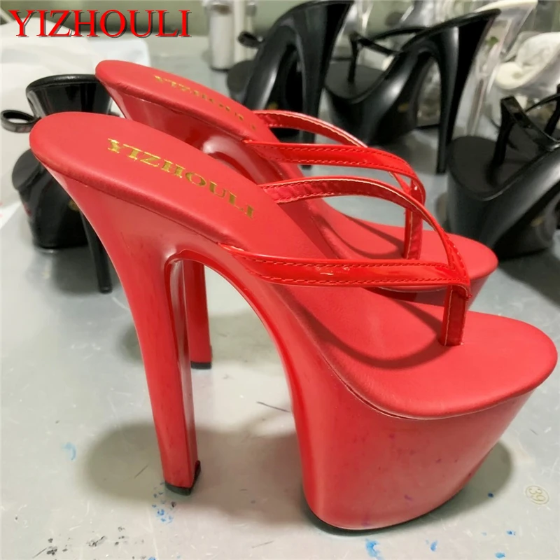 

New 7-inch sexy high-heeled flip-flops with open-toe slippers, 17cm ladies' casual style exotic shoes, pole dancing slippers