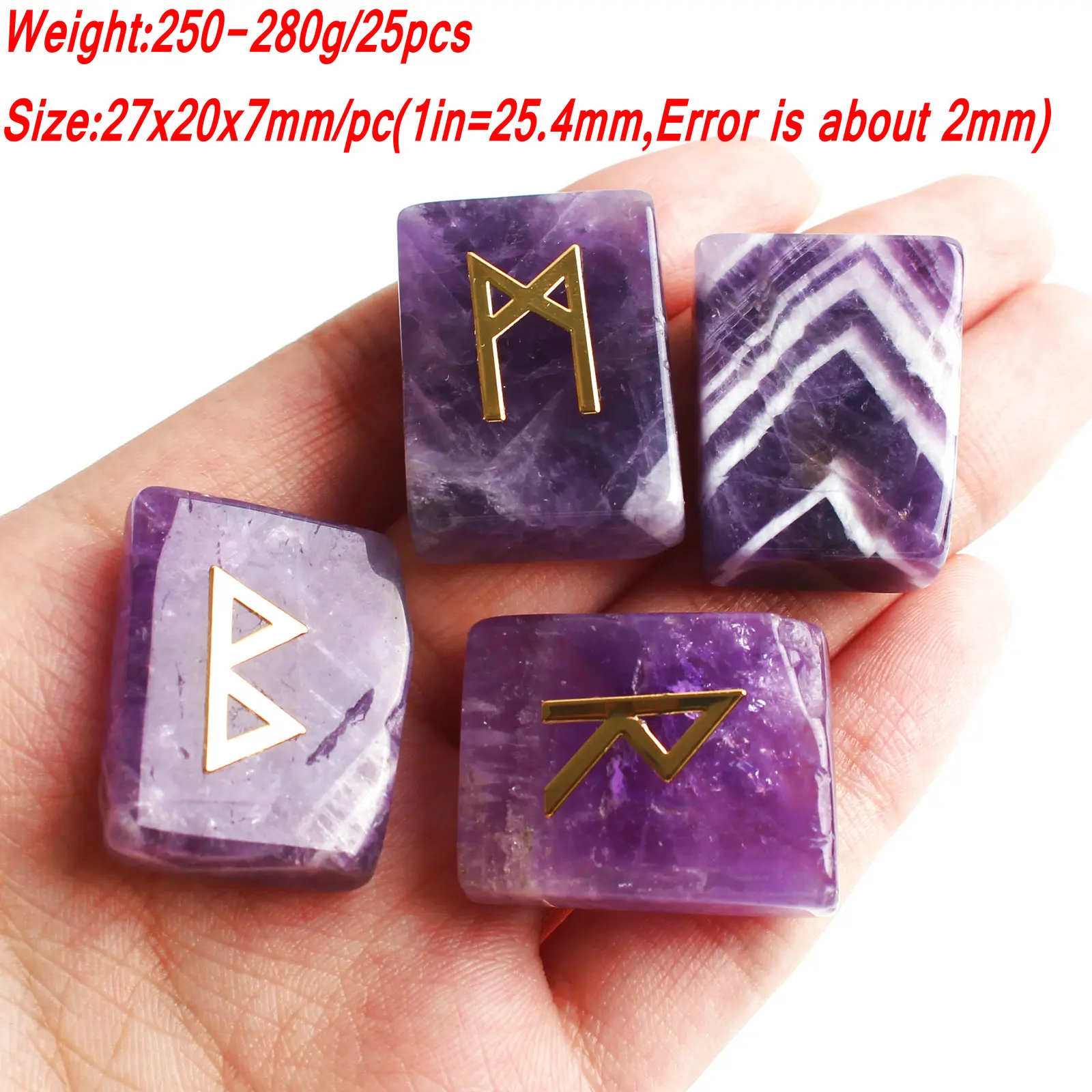 25 шт. натуральная чакра Кристалл Аметист ломтик гадание руны камни медь