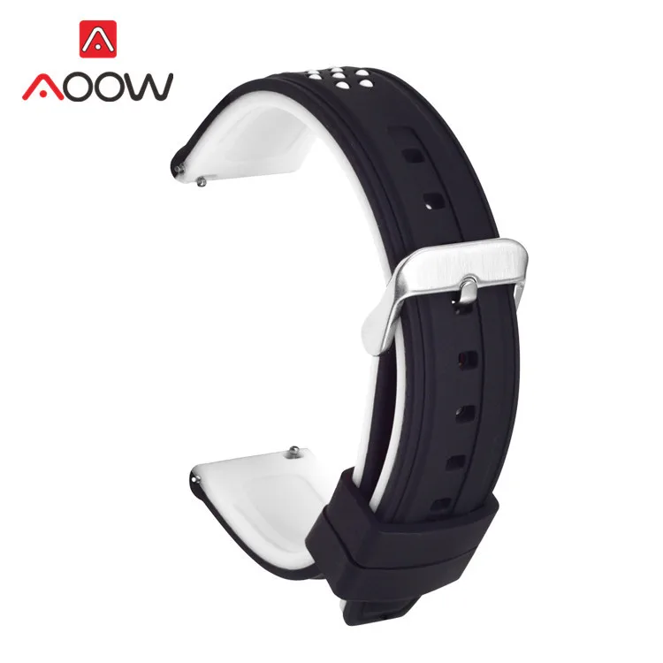 Мягкий силиконовый ремешок 20 мм 22 мм 24 мм 26 мм для samsung Galaxy Watch Active 42 мм 46 мм gear S3 Amazfit Sport Водонепроницаемый браслет
