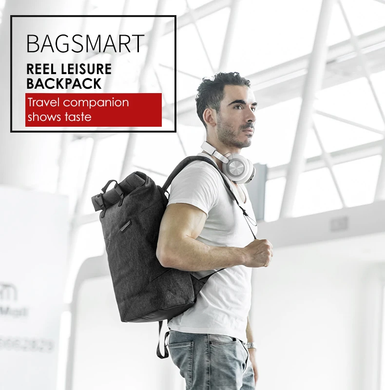 BAGSMART, новинка, мужской рюкзак для ноутбука, 15,6 дюймов, рюкзак, школьная сумка, для путешествий, водонепроницаемый рюкзак, женский, для ноутбука, сумка для компьютера
