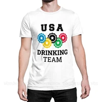 mens usa drinking team t shirts tokyo summer games gym sports 100 cotton clothing funny short sleeve crewneck tee shirt