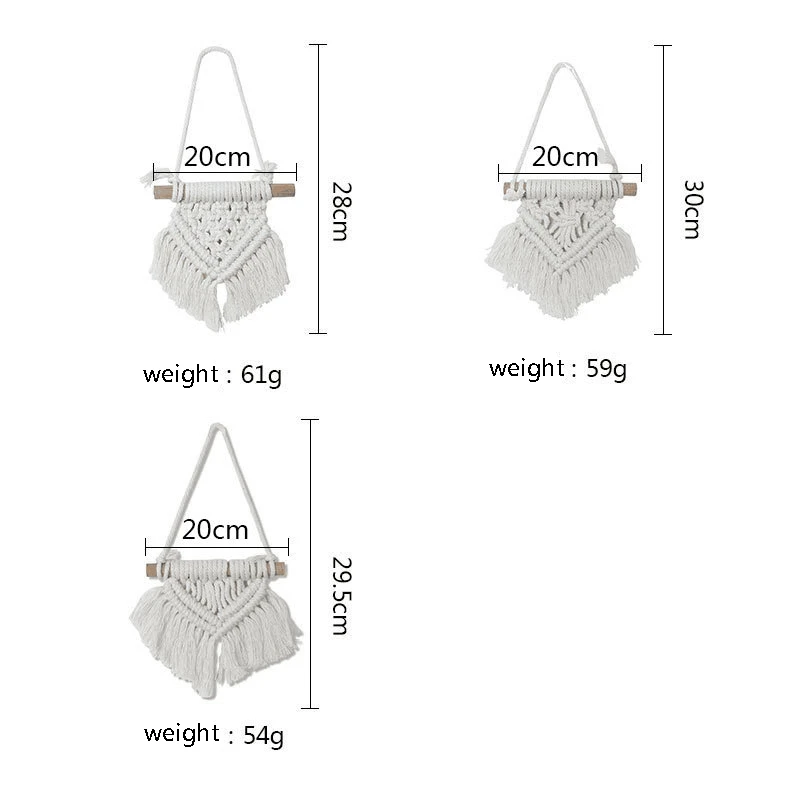 

Tassel Wall Hanging Holiday Decoration Bohemian Geometric Weaving Children's Room Bedroom Living Room Decoration-3PC