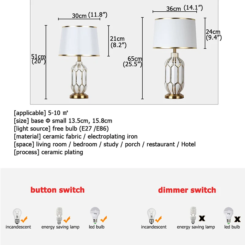 AOSONG Керамические настольные лампы роскошные современные ткани для фойе гостиной