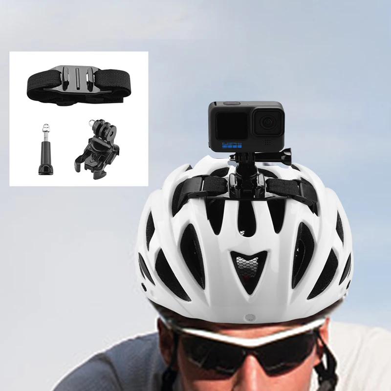 

Bicycle Helmet Belt And Extension Arm Mounting Bracket Adapter For Go-Pro 10/9/8/7/6/5 for Osmo Action or for Insta360 ONE R