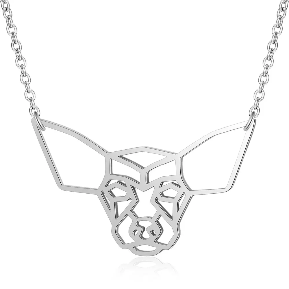 Fnixtar Never Tarnish Stainless Steel Chihuahua Dog Pendant Charms Necklace for Women Fashion Animal Jewelry Best Gift | Украшения и