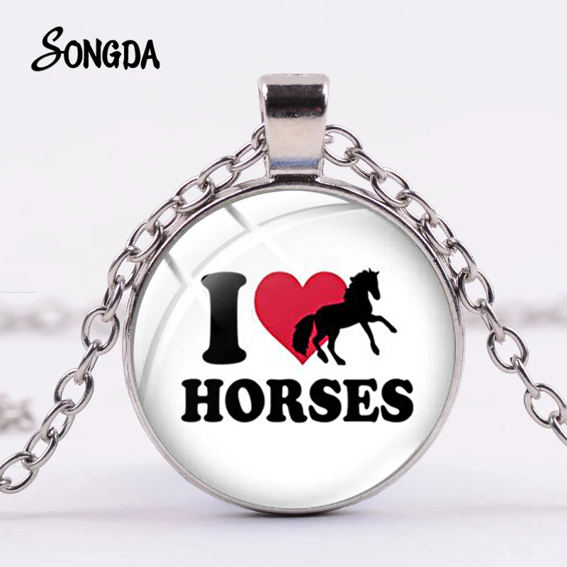 Ожерелье Infinity Love для лошади изысканное посеребренное ожерелье с мультяшными