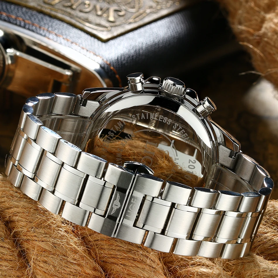 Часы-хронограф мужские водонепроницаемые полностью стальные в стиле милитари |