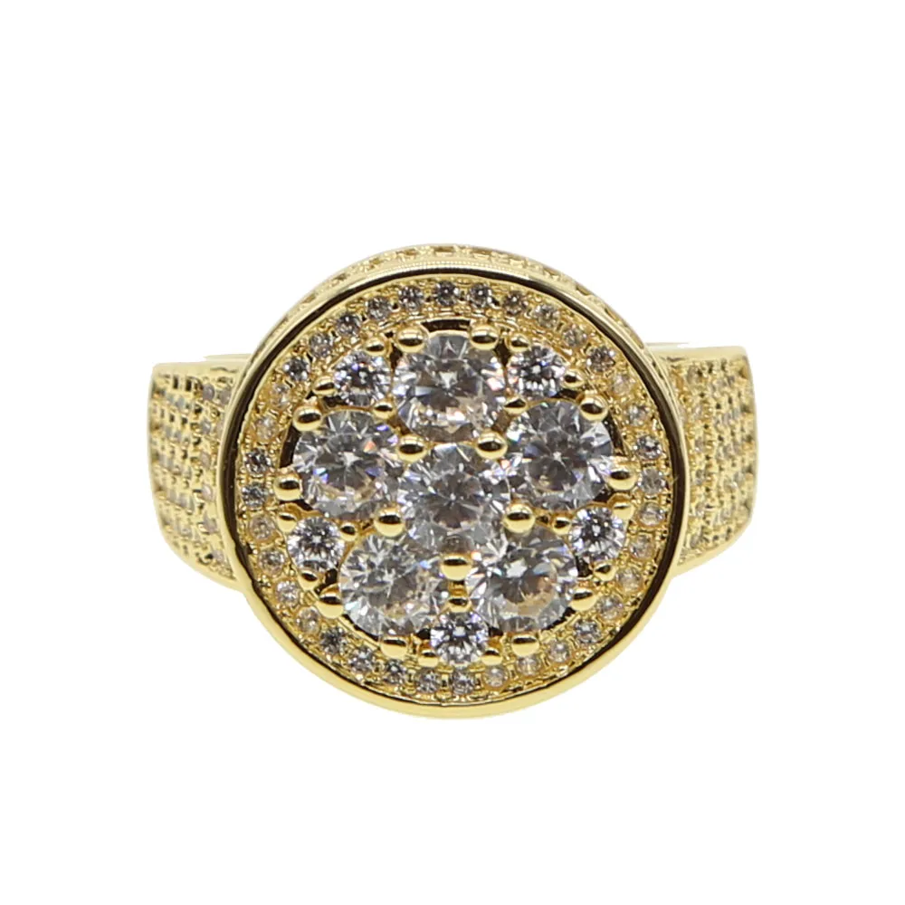 Мужские и женские кольца золотого цвета в стиле хип хоп роскошные свадебные