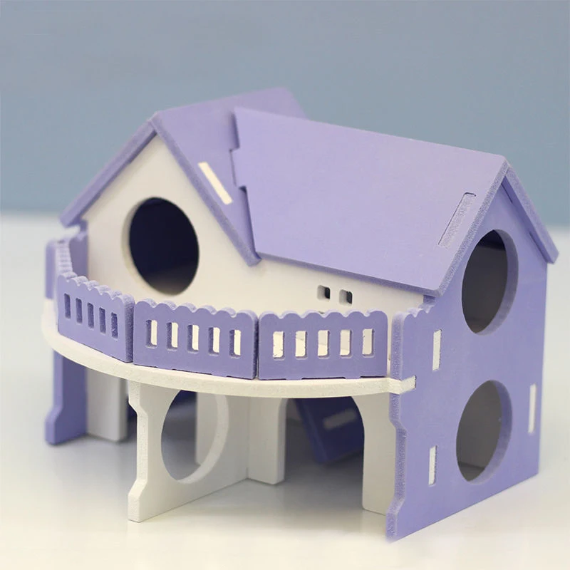 

Hamster House Double Layer Hamster Hiding Nest Small Animals Cage Nest with Large Viewing Deck Pet Supplies