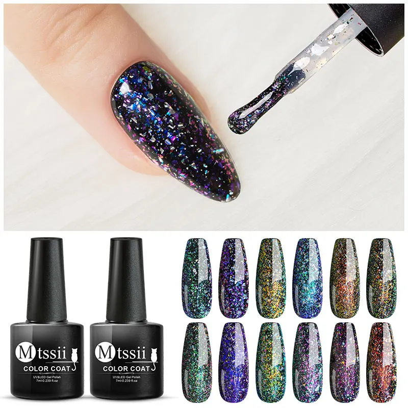 Блестящий Гель лак для ногтей Mtssii в стиле фейерверка хамелеон мерцающий