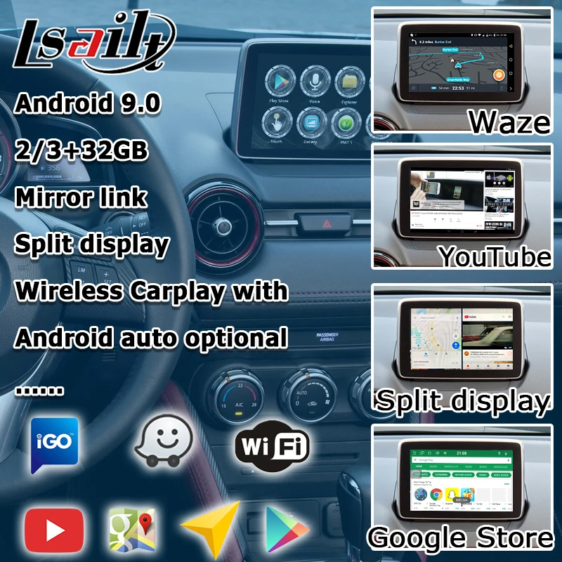 Андроид/carplay интерфейсный блок для новых Mazda CX 3 с GPS навигации youtube видео интерфейс