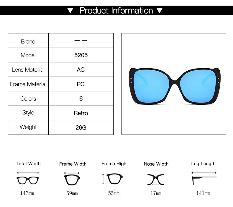 

Higodoy Women Cat Eye Sunglasses Plastic Oversized Brand Designer Gradient Shades Sun Glasses