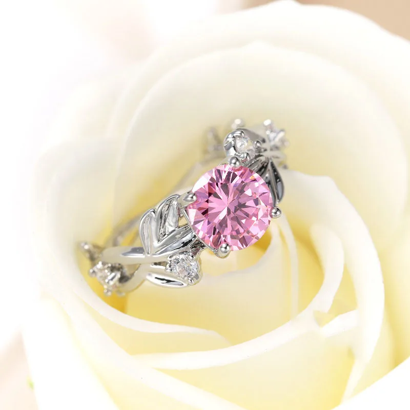 Женское романтическое кольцо серебряного цвета 4 блестящее ювелирное изделие в