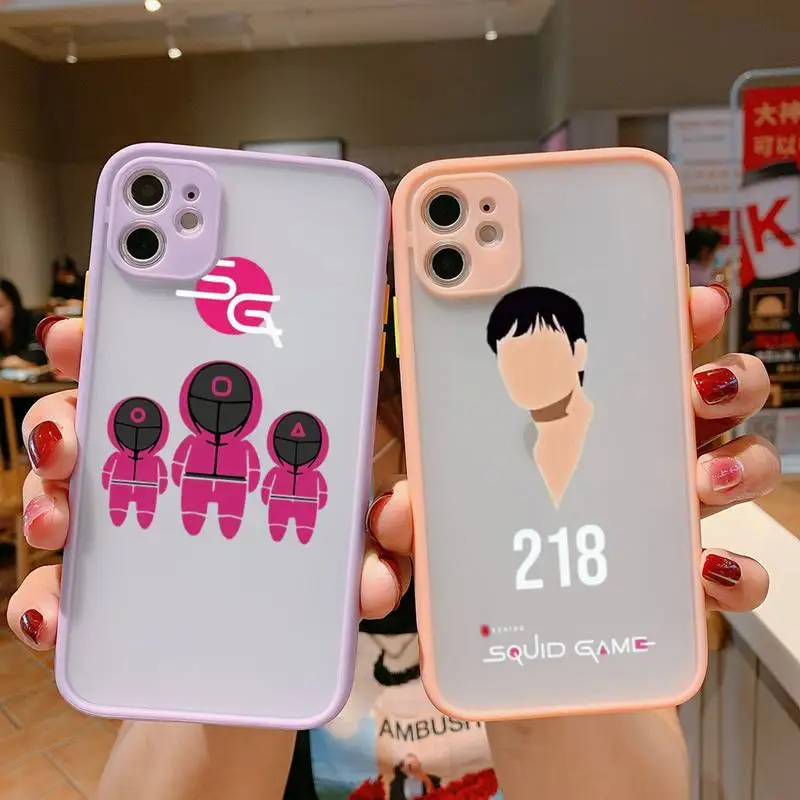 

FHNBLJ Squid game Phone Case for iPhone 11 12 13 mini pro XS MAX 8 7 6 6S Plus X 5S SE 2020 XR case